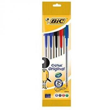 BIC 802054 Stylo à bille Noir, Bleu, Vert, Rouge 5pièce(s)