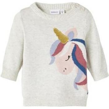 NAME IT Mädchen Strickpullover Nbftunis Peyote Melange Grau Regular Fit 13211981