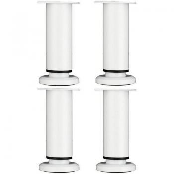 Pieds de mobilier ajustables, 4 pièces – 18 cm – blanc métallisé