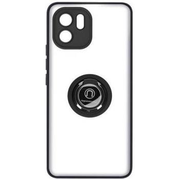 Coque intégrale bimetallique – Support vidéo et bague – Redmi A1/A2 (Noir)