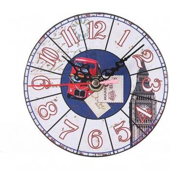Colorful Vintage Wood Mini Wall Clock – Decorative Home Piece