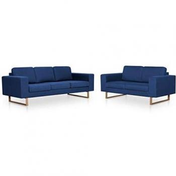 Velvet Blue 2-D Seat Sofa Collection