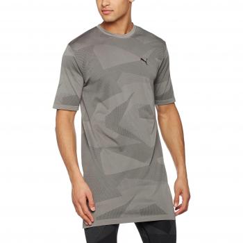 Puma Heren Long Graphic Tee – Grijs Evo Knit Image (model 572454 04 A6D)