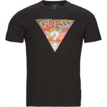Guess SS BSC Abstract Tri-Logo Men's Black Top