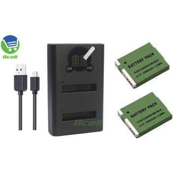 Canon PowerShot HS Series Dual‑Battery & LCD USB Charger (NB‑6LH)