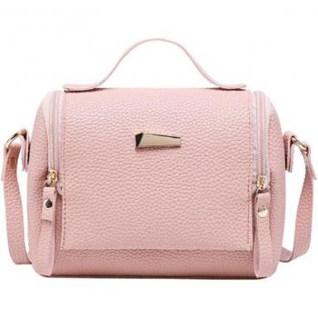 Bolso de hombro femenino rosa