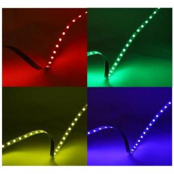 Ruban LED RGB 12V 9W/m – Miidex, 5 m, gaine silicone IP54