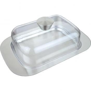 Stainless Steel Butter Dish with Knob