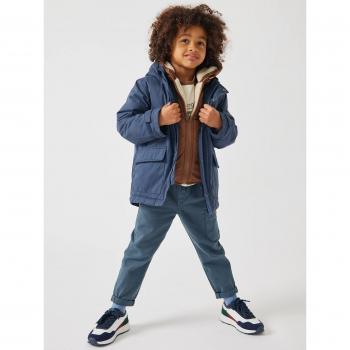 VERTBAUDET Chaqueta 3 capas para niños, desmontable, Azul liso y estampado
