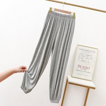 Bombachos deportivos de seda helada para mujer, pantalones de pierna ancha para yoga