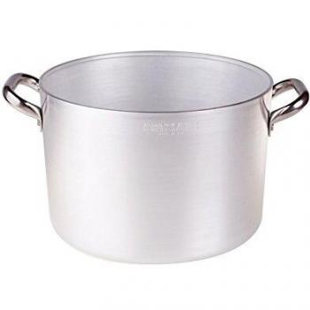 Pentola Agnelli ALMA104B32 Casseruola Alta con Maniglie, Alluminio, Argento, 16.9 L