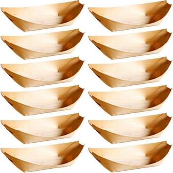 50 Stck Einweg Holzplatten große Birke für Snacks und Gerichte