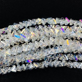 100pcs Drilled Irregular Rainbow Aurora Crystal Beads for Crafting