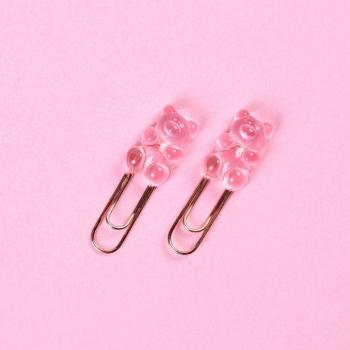 Rainbow Bear Binder Clips (2-pack)
