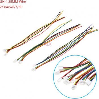 Micro JST GH 1.25mm Male Plug Connector with 150mm Wire, 28AWG, 10 Pack