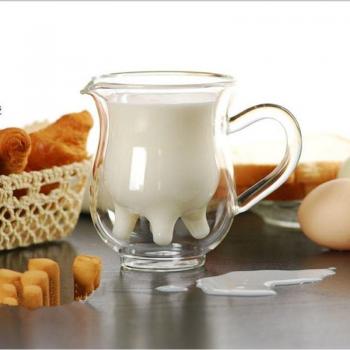 Small Cow Design Double-Layer Glass Cup WF5151625