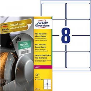 AVERY Zweckform L7914-40 Strapazierfähige Folienetiketten