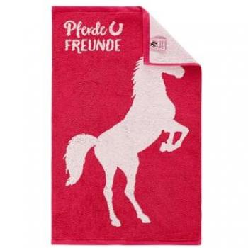 Dyckhoff Kinderfrößierserie Pferdefreunde – Handtuch 60 × 130 cm in Pink