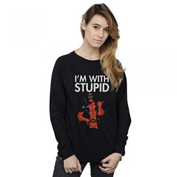 Felpa Marvel Deadpool I'm With Stupid per Donna