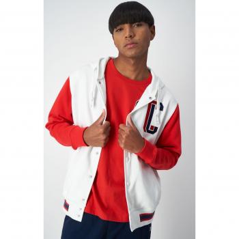 Giacca con cappuccio multicolore e logo universitario