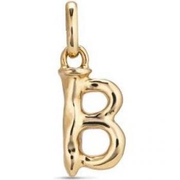 Medium Gold B Initial Pendant