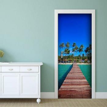 Adhesivo Sin Burbujas Tropical Beach 83 x 210 cm
