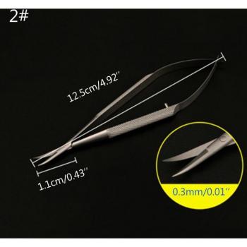Stainless Steel Micro Scissor Forcep Probe Tweezer Spatula 12cm