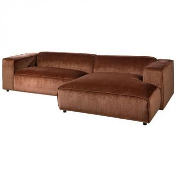 Canapé d'angle cuir synthétique rouge copper
