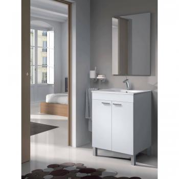 Meuble de salle de bain Dmora 2 portes blanc brillant 60x80x45 cm