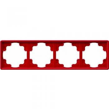Gira 4-Gang S-Color Frame Red