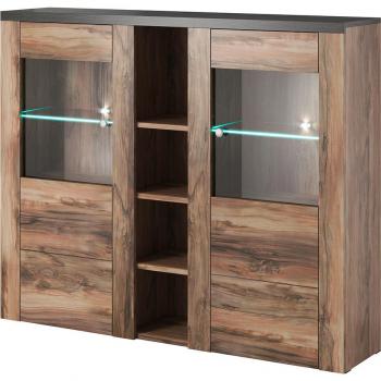 Vaisselier 2 portes avec éclairage LED