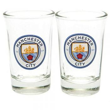 Manchester City FC Official Shot Glass Set (Pack of 2)