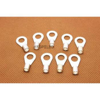 12AWG/11AWG Silver Plated Brass 4-6 Ring Terminal Connector with 6mm Aperture