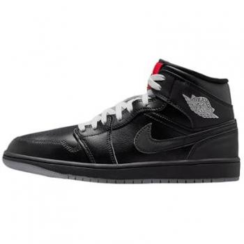 Jordan 1 Mid Black – Men’s – 7.5 (Premium Leather & Synthetic Blend)