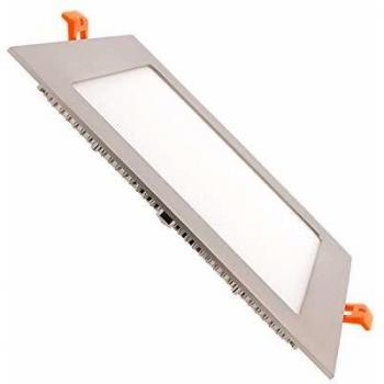 SuperSlim Downlight LED 15W Quadrato 180x180mm Argento & Bianco 6000K