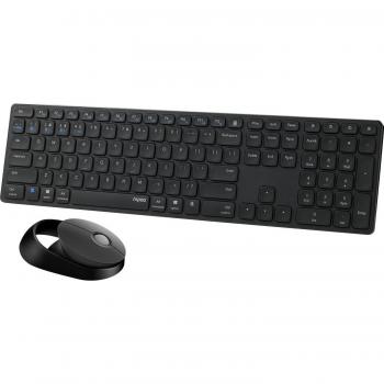Clavier‑Souris Bluetooth RAPOO 9800 MHz, revêtement aluminium plat, 1600 DPI