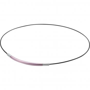 Phiten Stiff Neck Rakuwa Wire 50cm Pink & Silver Necklace