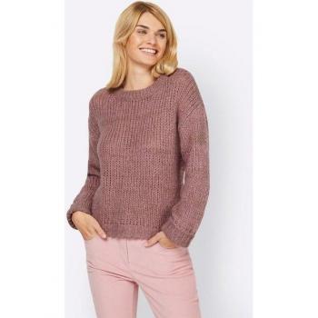 Veste pull Linea Tesini effet chiné couleur vieux rose-taupe