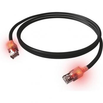 Black DualBoot Cat6a S/FTP LED Patch Cable – 0.5 m
