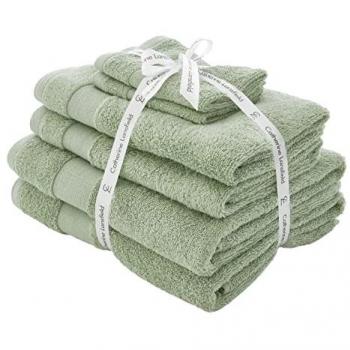Sanitex 6‑Pack Cotton Towel Bundle – Pale Green