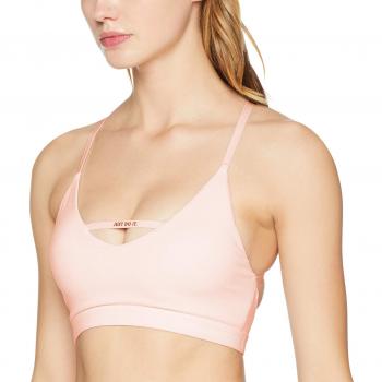 Nike Indy Just Do It – Sujetador Deportivo Femenino, 928891-646, Rosa Tormenta/(Blanco), Talla S