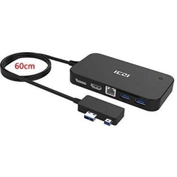 Adapter ICZI Surface 7 in 1: USB, Ethernet, DisplayPort