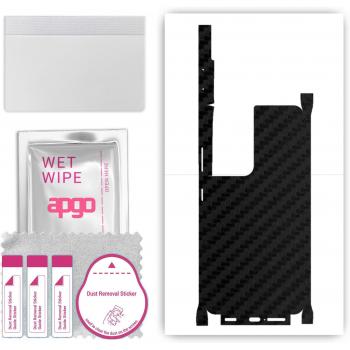 Rodillo Protector de Piel APGO para el Samsung Galaxy S21 Ultra 5G – Vinilo Completo en Negro Carbón