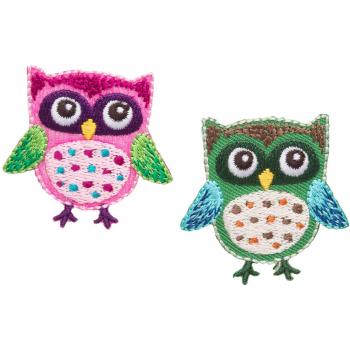 Wright's Owl Iron-On Applique, 1.75 x 1.5-Inch, 2-Pack, Acrylic Multicolor