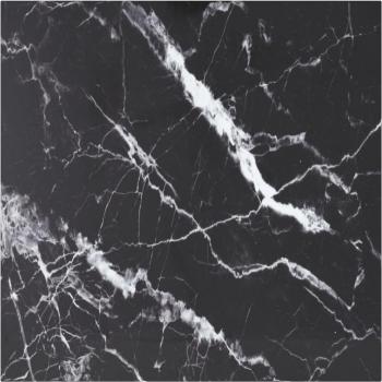 Black Marble Design Table Top 70x70 cm 6 mm Tempered Glass
