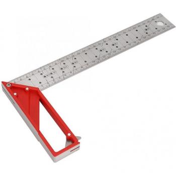Woodworking Try Square, 30 cm Stainless Steel 45/90° Ruler