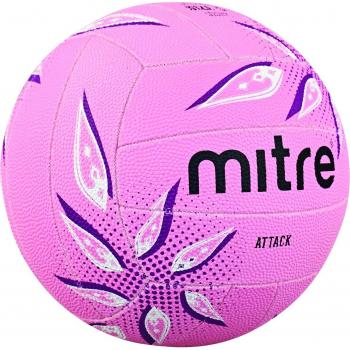 Mitre Attack Training Netball – Pink/Purple/White – Size 4