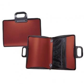 Red Document Organizer Portfolio with Handle and Zipper 400x45x300 mm