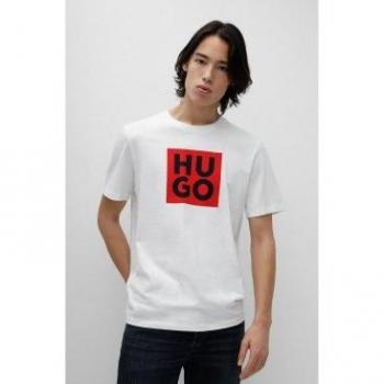 Camiseta HUGO 50473891 DALTOR Manga corta Hombre Blanco