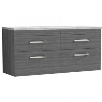 Athena 1200mm Anthracite Wall Hung Vanity Unit with Bellato Grey Laminate Worktop